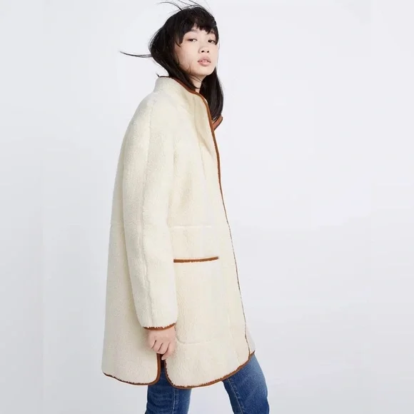 NEW Madewell Sherpa Estate Coat - Picture 3 of 7